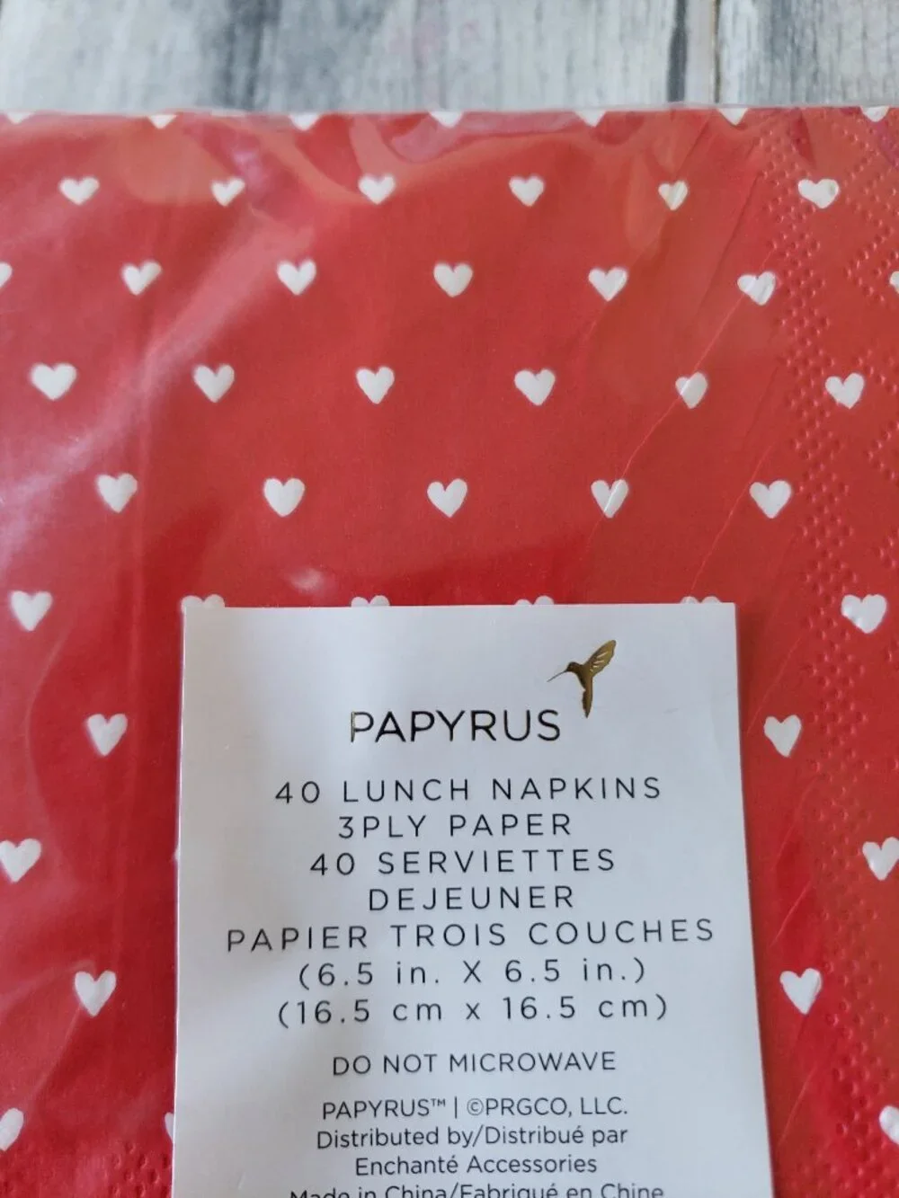 NWT - Papyrus Heart Paper Napkins 40ct. 6.5